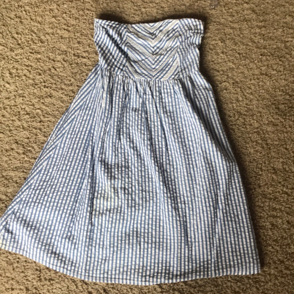 Blue seersucker dress